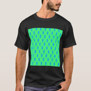 Polka Dot Pattern Pop Art Cat In Blue and Lime T-Shirt