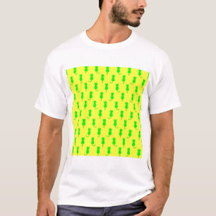 Polka Dot Pattern Pop Art Cat In Lime and Yellow T-Shirt