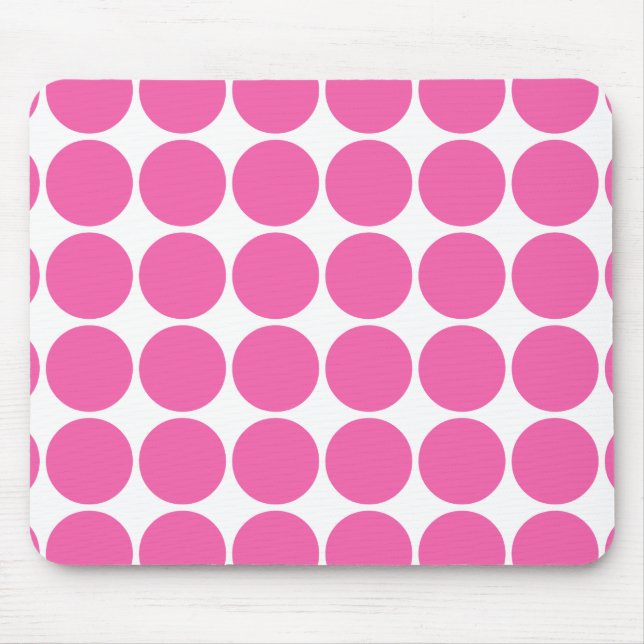 Polka Dot Pattern Print Design Hot Pink Polka Dots Mouse Pad (Front)