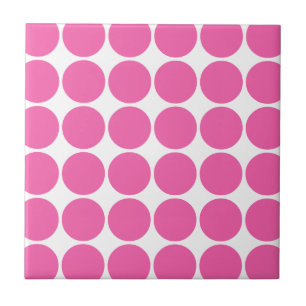 Polka Dot Pattern Print Design Hot Pink Polka Dots Tile