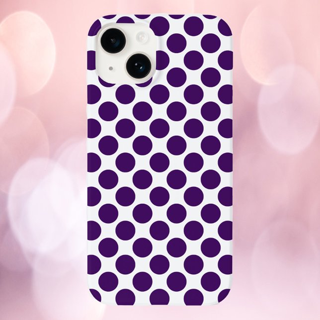Polka Dot Pattern Purple Case-Mate iPhone Case (A phone case with a purple polka dot pattern)