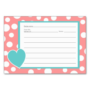 Polka Dot Pattern Recipe Cards