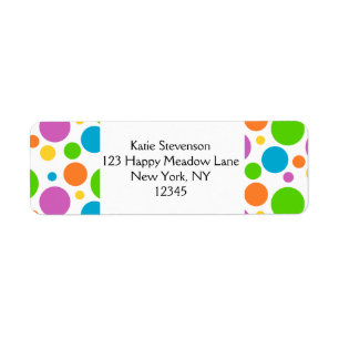 Polka Dot Pattern Return Address Label