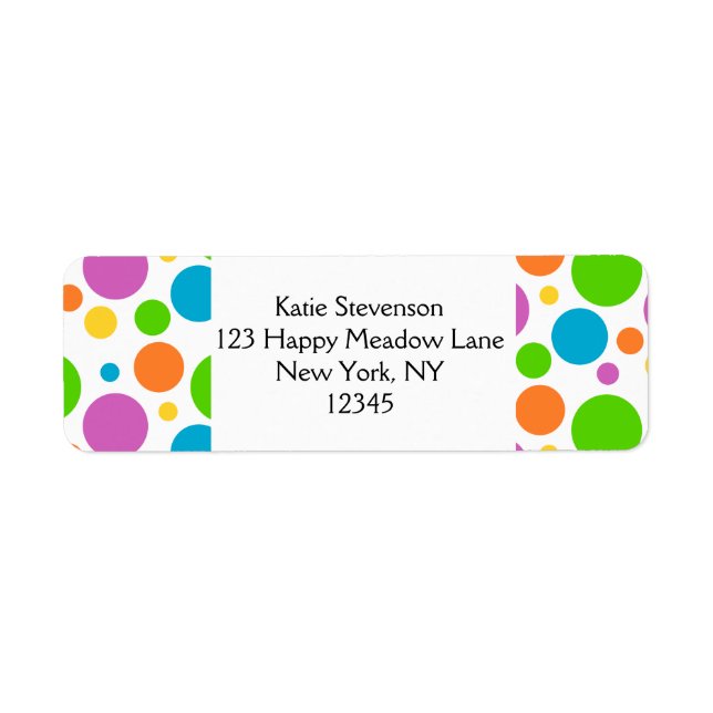 Polka Dot Pattern Return Address Label (Front)