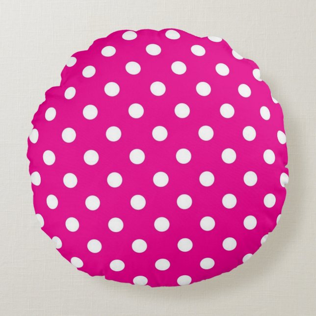 Polka dot pattern round cushion (Front)