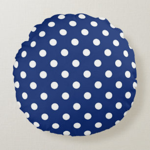 Polka dot pattern round cushion