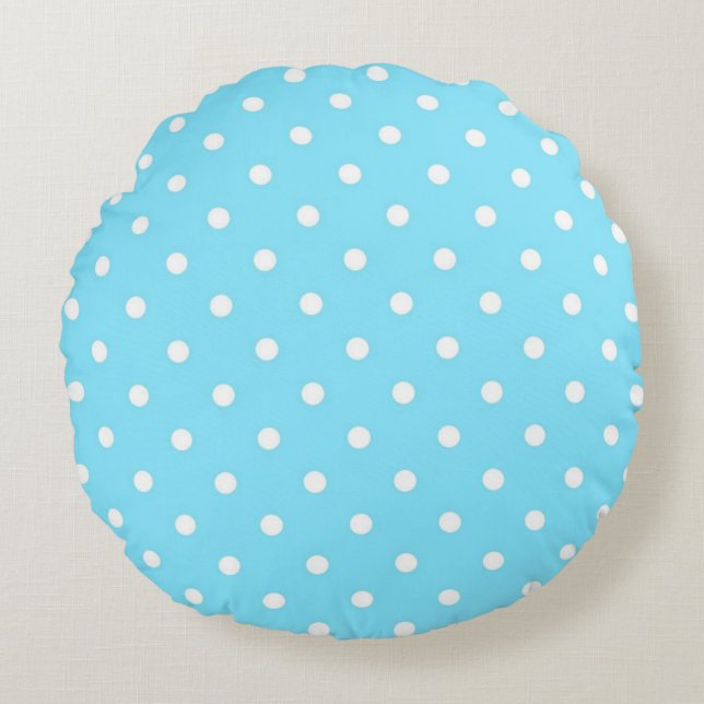 Polka dot pattern round cushion (Front)