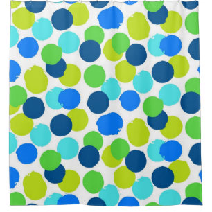 Polka dot pattern shower curtain