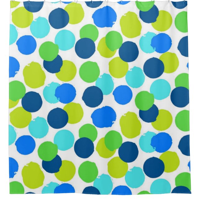 Polka dot pattern shower curtain (Front)