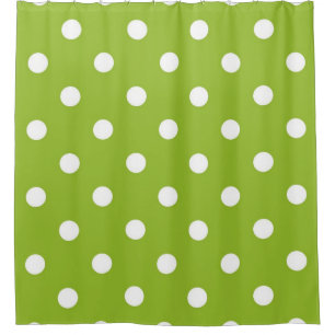 Polka dot pattern shower curtain