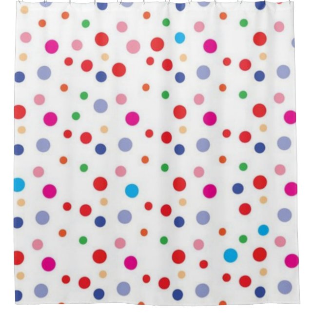 Polka dot pattern shower curtain (Front)