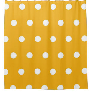 Polka dot pattern shower curtain