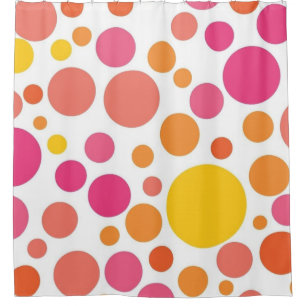 Polka dot pattern shower curtain