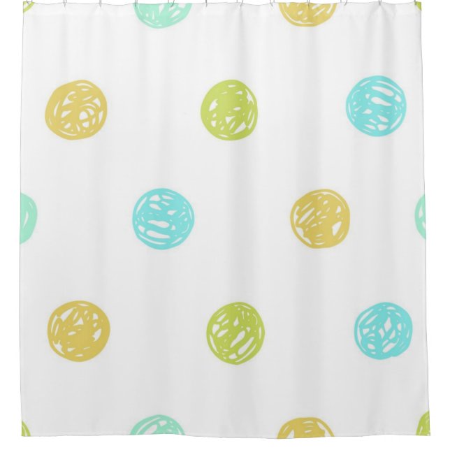 Polka dot pattern shower curtain (Front)