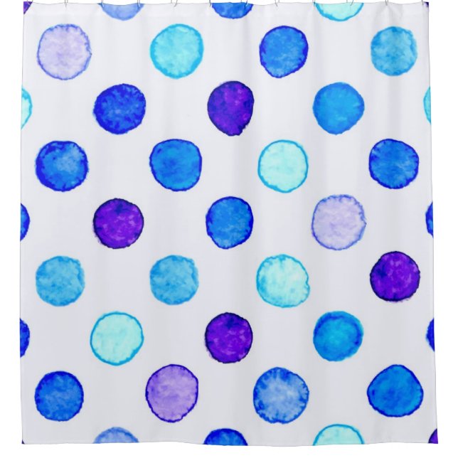 Polka dot pattern shower curtain (Front)