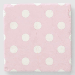 Polka dot pattern stone coaster