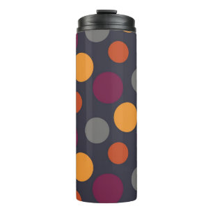 Polka dot pattern thermal tumbler