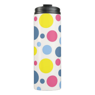 Polka dot pattern thermal tumbler