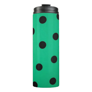 Polka dot pattern thermal tumbler