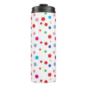 Polka dot pattern thermal tumbler