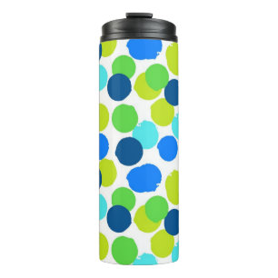 Polka dot pattern thermal tumbler