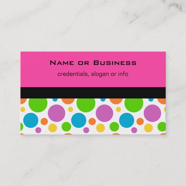 Polka Dot Pattern Trendy Business Card (Front)