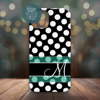 Polka Dot Pattern with Monogram Case-Mate iPhone 14 Pro Max Case
