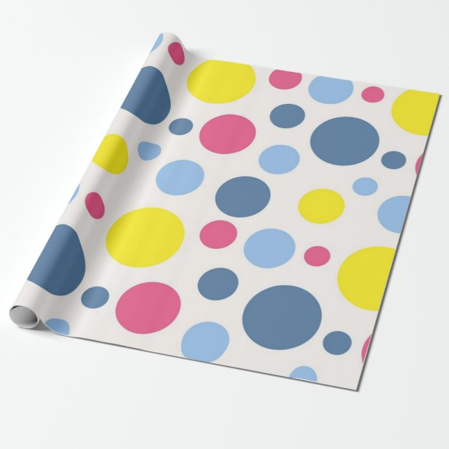 Polka dot pattern wrapping paper (Unrolled)