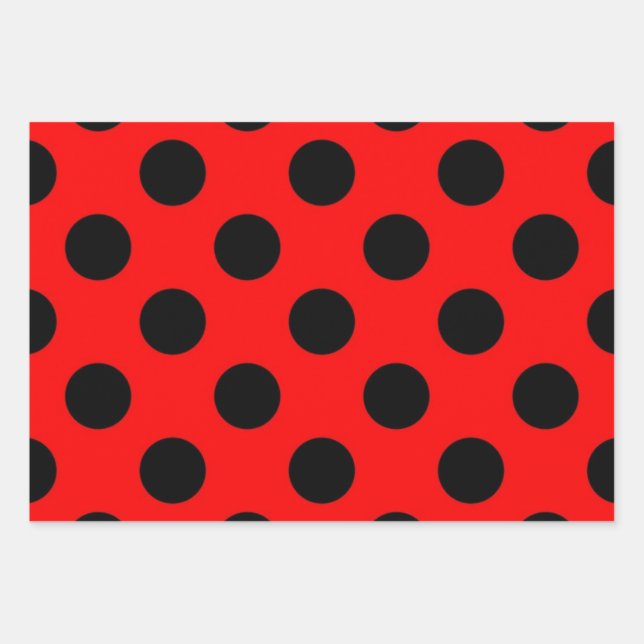 Polka dot pattern wrapping paper sheet (Front)