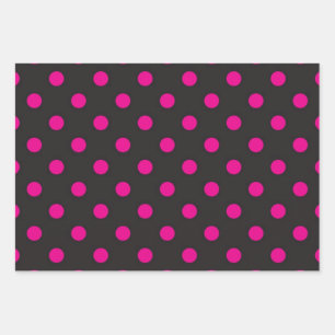 Polka dot pattern wrapping paper sheet