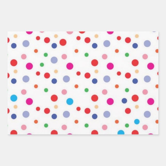 Polka dot pattern wrapping paper sheet (Front)