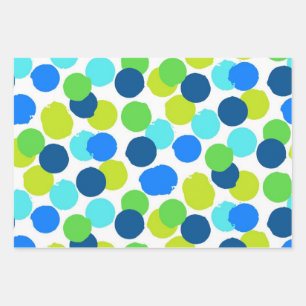 Polka dot pattern wrapping paper sheet