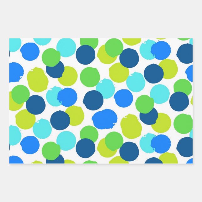 Polka dot pattern wrapping paper sheet (Front)