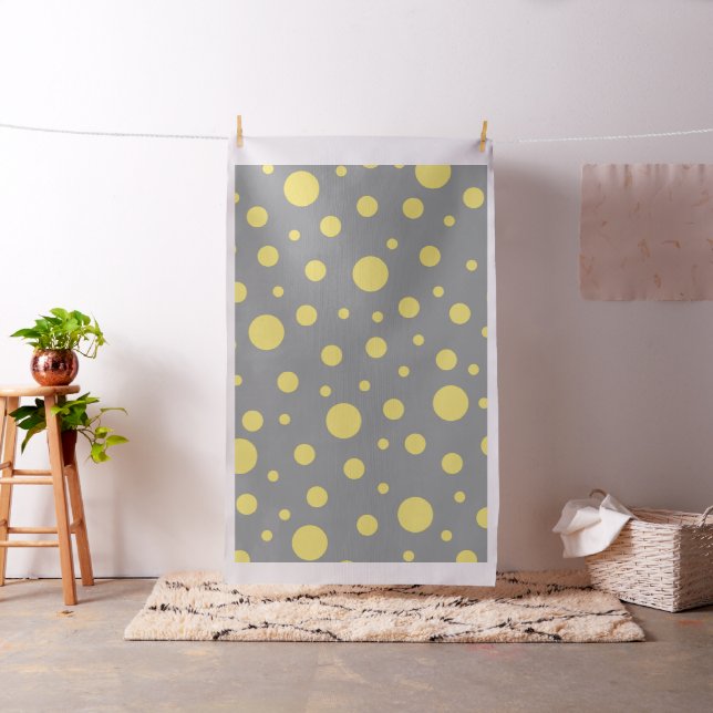 Polka Dot Pattern Yellow Grey Fabric (In Situ)