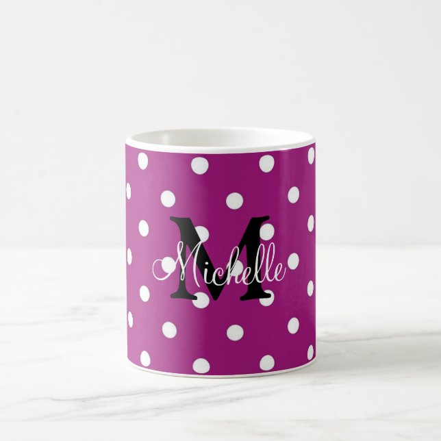 Polka Dot Personalised Coffee Mug (Center)