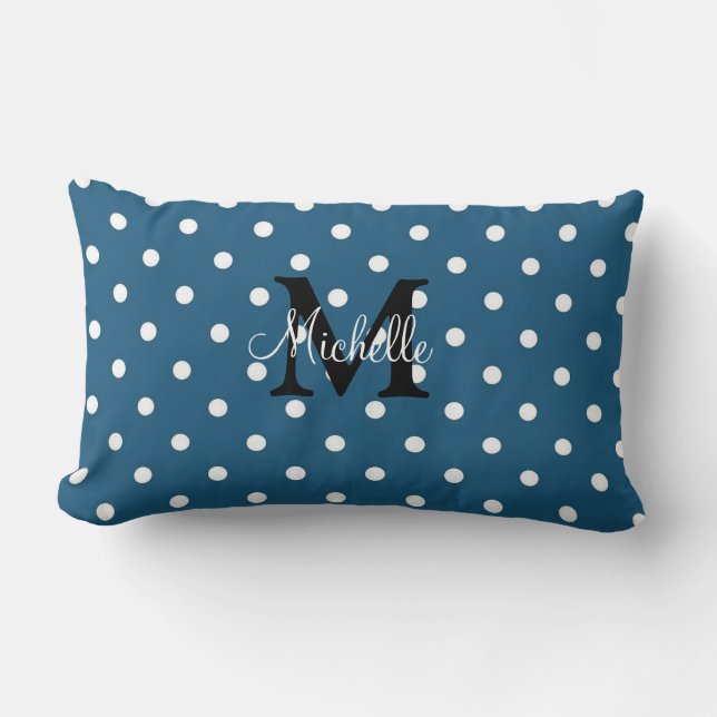 Polka Dot Personalised Lumbar Cushion (Front)