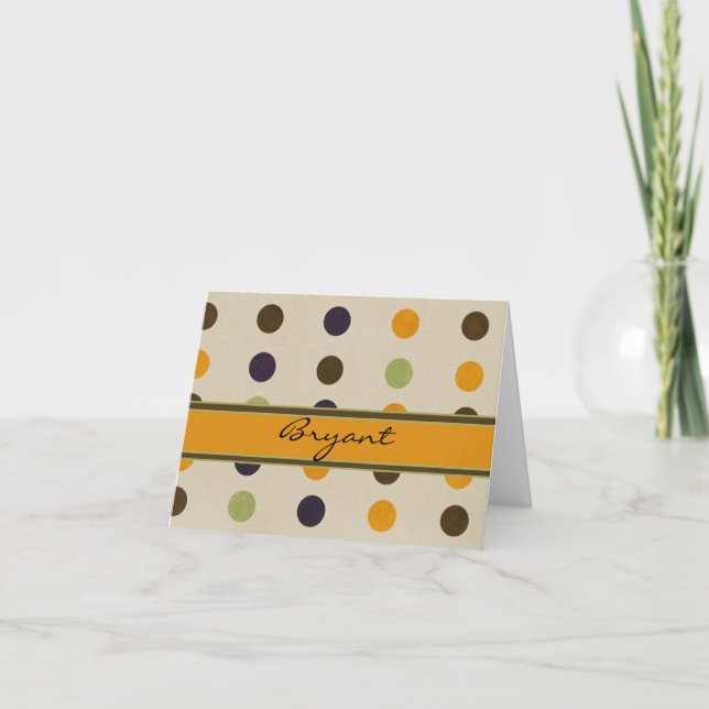 POLKA DOT PERSONALIZED NOTECARDS TEMPLATE (Front)