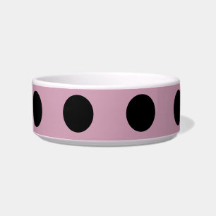 Polka Dot Pet Bowl (Pink & Black)
