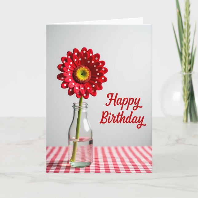 Polka Dot Petal Birthday Card (Front)