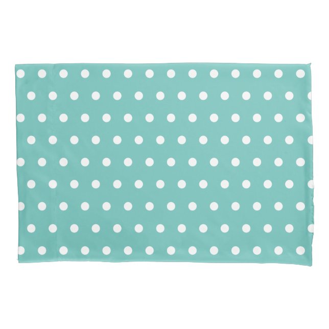 Polka Dot Pillowcase (Aqua & White) (Front)