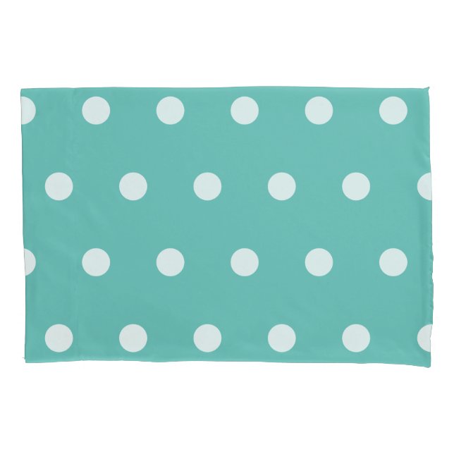 Polka Dot Pillowcase (Aqua & White) (Front)