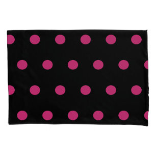 Polka Dot Pillowcase (Black & Neon Pink)