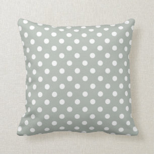 Polka Dot Pillows in Silver Grey