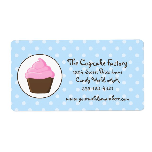 Polka Dot Pink and Brown Cupcake (Front)