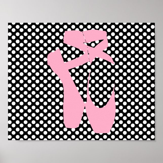 Polka Dot Pink Ballet Slippers Poster (Front)