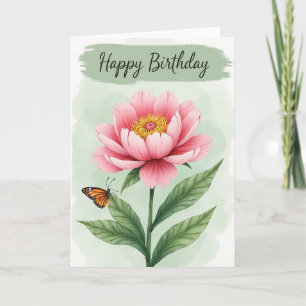 Polka Dot Pink Bloom Insect Card