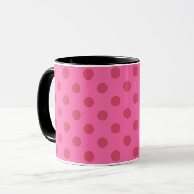 Polka dot pink mug (Front Left)