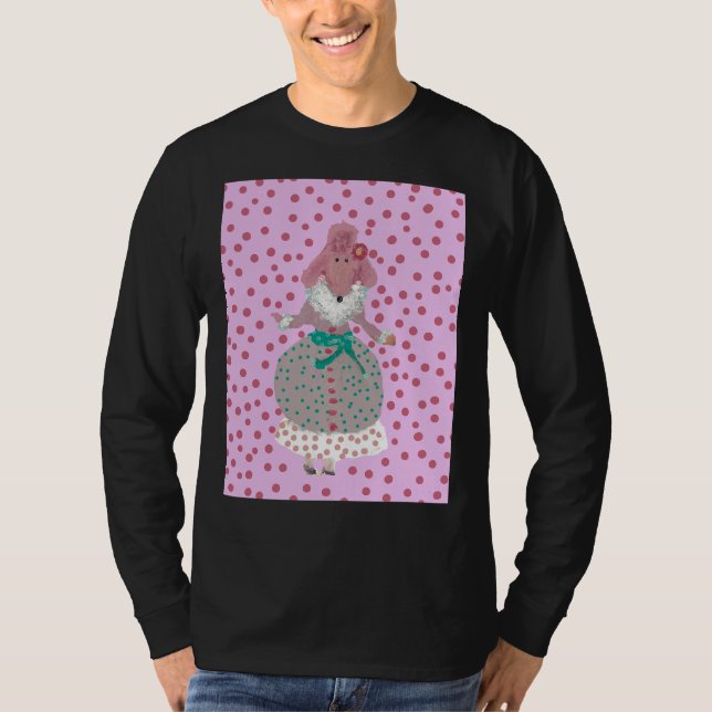 Polka Dot Pink Poodle Fun Fluff! T-Shirt (Front)