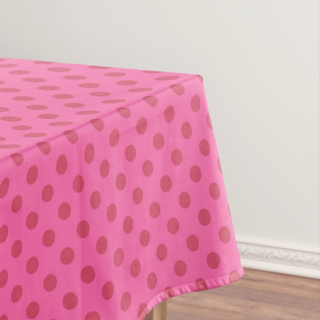 Polka dot pink, retro, pink  tablecloth (In Situ)