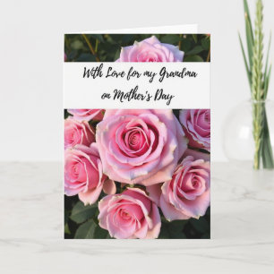 Polka Dot Pink Rose Message Card
